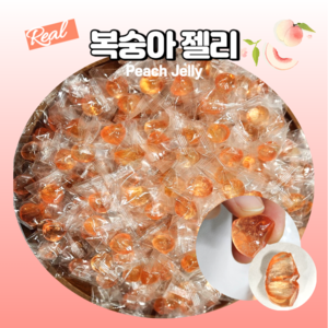 *봄*특가행사* 안주인몰 상큼달콤 복숭아젤리 1000g 1kg 주스 45%함유 개별 힐링 부모님 학교 간식 디저트 건과일 선물, 1개