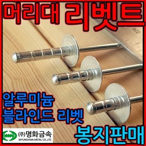 대와샤 머리대 리벳 리벳못 리베트 못 리배트 리벳트 큰와샤 넓은 머리, 1-1 둥근 백색 리벳, 4.8*25mm-200개(2/5봉지), 1개