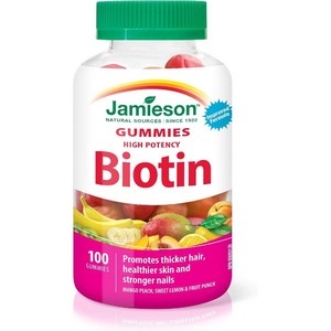 (캐나다 직구) 자미에슨 비오틴 구미젤리 100정 Jamieson High Potency Biotin, 1개