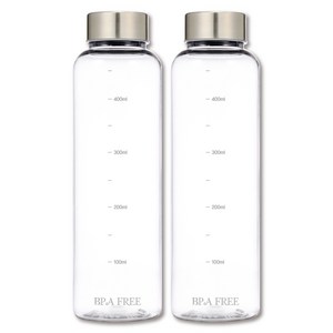 위드 스텐캡 눈금 물병 트라이탄 보틀 2p, 2개, 실버 500ml (2개입)