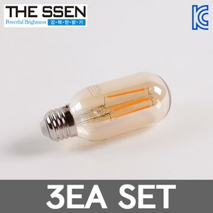 더쎈 LED 에디슨전구 T45 4W 세트, 전구색, 3개