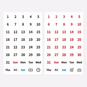 마그피아 일자 고무자석 1개 달력 날짜자석 숫자자석 요일, 블랙