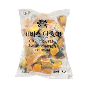 짱구샵1+1 냉동야채 깨끗하게 손질된 다이스 껍질있는 단호박 1kg 2팩, 2개