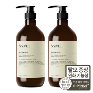 솔브이오 블랙 펩타이드 탈모 극손상 헤어트리트먼트, 2개, 1000ml