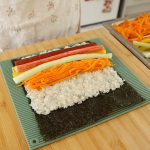 숙이네키친 실리콘 김발 김밥말이 국내산 국산 김밥 도시락 만들기 발, 실리콘 김발 그린