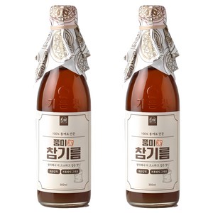 저온압착 풍미가 저온압착 참기름 통참깨100%, 350ml, 2개