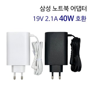 삼성 metal NT900X3J NT900X5J NT900X3L NT900X5L 노트북 어댑터 충전기 19V 2.1A 40W 호환, 블랙, 1개