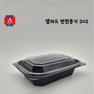 팜스용기 일회용 도시락용기 DS-202 블랙, 1개입, 100개