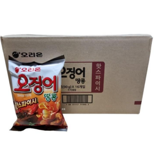 오리온 오징어땅콩 핫스파이시, 16개, 90g