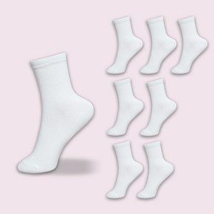 비바슈슈 여성용 촉감이 부드러운 기본 무지 중목 양말 8켤레