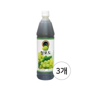 청솔 청포도 음료베이스 835ml / 과일원액, 3개