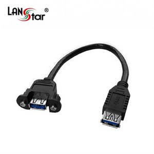 랜스타 LS-USB3.0-FFS0.2M USB3.0 판넬형 연장 케이블 연장 A/F-A/FScew Black 0.2M