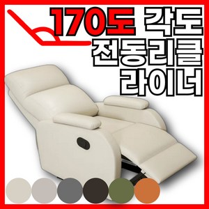 브로디클 170도 각도조절 1인 리클라이너 안락 수유 의자 1인용 쇼파 베드 가죽 소파, 다크그레이