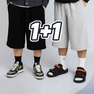 1+1 남자 버뮤다팬츠 빅사이즈 와이드 여름 반바지 밴딩 프리