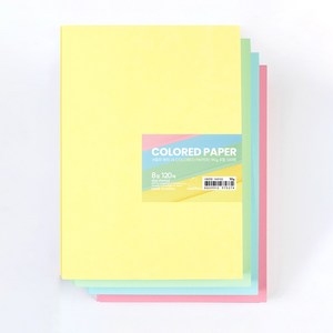 PaperPhant 4컬러 색지 (4 COLORED PAPER), 90g 8절 120매