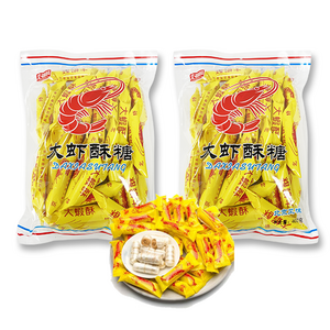 홍홍 중국식품 중국 새우사탕(노랑) 따샤수탕 대새우 중국사탕 중국젤리 카라멜, 400g, 2개