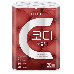 코디 도톰이 30m (3겹 화장지), 30개입, 1개