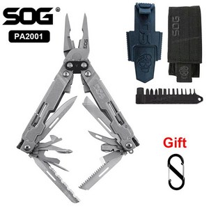 SOG PA1001 EDC 멀티 툴 접이식 펜치 나이프 전술 생존 캠핑 텐트 여행 야외 하이킹 PA2001, [01] PA1001, 1개