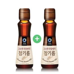 청정원 고소한 건강생각 참기름, 2개, 160ml