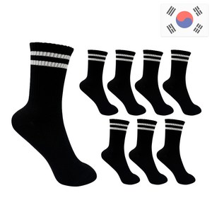 비바슈슈 여성용 쫀쫀하고 목이 긴 스트라이프 장목 패션 양말 8켤례 (230~250mm)