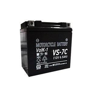 VS-7C 12V 6.5Ah 오토바이 배터리 PCX125 줌머 비트100 스쿠피 밧데리, 1개