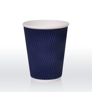 [박스] 3중 단열 종이컵 웨이브 블루, 10oz, 500개