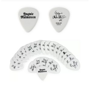 [DUNLOP] 던롭 기타 피크 잉베이 맘스틴 커스텀 피크 1.5mm 화이트 24개 / DUNLOP YNGWIE MALMSTEEN-24/BG 1.5mm WHITE