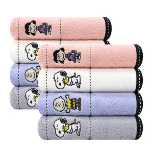 송월타월 스누피 프렌즈 세면타월 140g 30수 면사, blue+gay+ivoy+pink, 8개