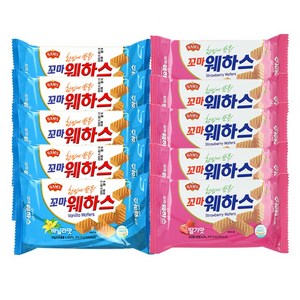 꼬마웨하스 2종세트 한입에 먹기좋은 미니사이즈, 1세트, 바닐라70g 5봉+딸기맛70g 5봉