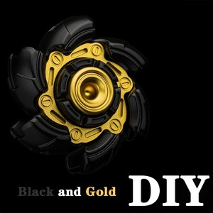 GoBiggeR 오리지널 피젯 스피너 자이로 EDC 필버그기 영 버전 키덜트 어른 장난감, DIY black gold, 1개