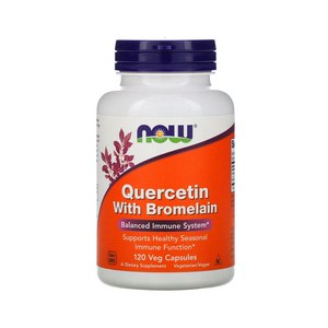 나우푸드 Now Foods Quercetin with Bromelain 케르세틴 브로멜라인첨가 베지캡슐 120개입, 120정, 1개