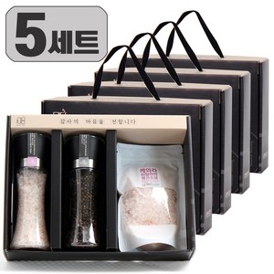 히말라야핑크소금250g+통후추100g+리필350g 최고급 소금 선물세트 결혼 조문 장례답례품, 5세트, 700g