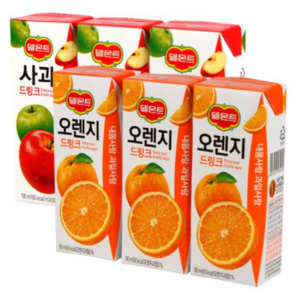 델몬트 드링크 190ml (오렌지x32팩) + (사과x32팩), 1세트, 10개