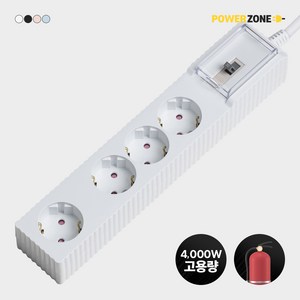 파워존 자동소화 고용량 웨이브 멀티탭 화재예방 콘센트 과부하차단 4구 50cm 1.5m 3m 5m 7m, 5m화이트, 1개