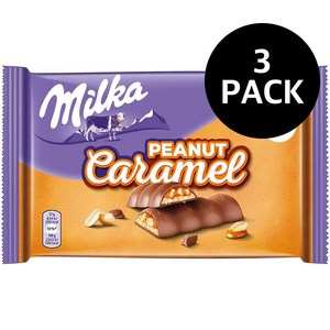 밀카 피넛캬라멜 초콜릿 Milka Peanut Caamel, 3개, 185g