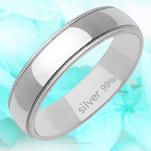 [골드앤실버] 순은 밀그레인 반지 실버 99% 은반지 5.5mm 남성 여성 순은반지 기념일 선물 커플링 100일 크리스마스 주얼리 우정링 커플반지 새해선물 심플 링 생일 9128