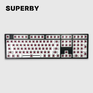 SUPERBY 유선키보드 FULL RGB 하우징, 화이트 108키, 저소음와인축, 일반형