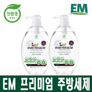 살리미 [공식] EM 고농축 주방세제 식기 채소 과일용 친환경 주방세제, 750ml, 2개