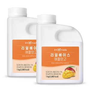 맘스 흥국 맘스리얼 애플망고 베이스 1kg 에이드음료원액(아이스포장), 2개