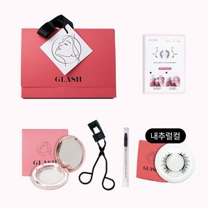 [쇼핑엔티] 글래쉬 반영구 착붙 속눈썹 풀세트 (내추럴컬1쌍+자석뷰러+브러쉬+케이스+설명서+쇼핑백), 없음