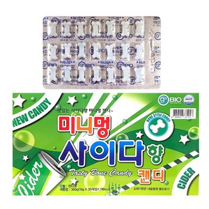 뼈다귀 캔디 미니멍 사이다맛, 10g, 30개