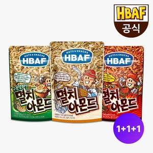 [HBAF] 바프 멸치아몬드 100g 3봉 골라담기 (1+1+1), 옵션 1 (멸/멸/멸), 3개