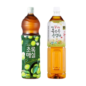 [한번에먹자쇼핑몰]광동 옥수수 수염차1.5L 6개 + 웅진 초록매실1.5L 6개=총12개, 12개, 1.5L