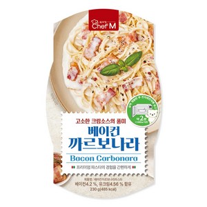 쉐프엠 베이컨 까르보나라 230g/편의점/파스타/즉석/간편식, 230g, 1개