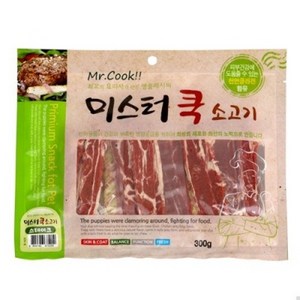 미스터쿡 강아지 간식 스테이크, 3종(소고기/연어/오리), 300g, 1개