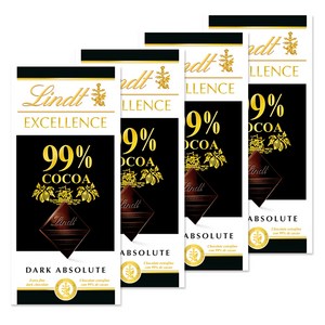 린트 초콜릿 고소하고 풍미가 진한 엑설런스 다크 99%, 50g, 4개