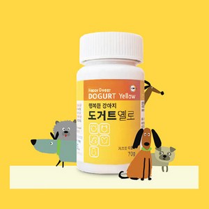 행복한 강아지 도거트 옐로 강아지 프로바이오틱스 영양제, 치즈맛, 1개, 면역력 강화