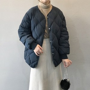 여성용 노카라 누빔 패딩 점퍼 경량패딩 Women's coat