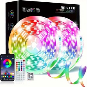 24V 3535 RGB 램프 44키 음악 블루투스 APP 분위기 led 램프 자체 접착 소프트 줄조명, 24V 3535 램프 + 44키 음악 블루투스, 10m, 1개