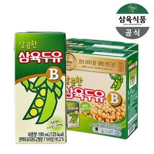 삼육두유 달콤한맛B 두유, 190ml, 32개